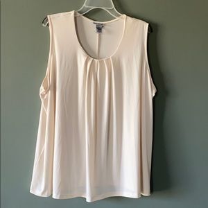 Off white sleeveless blouse